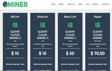 MINER Cloud Crypto Mining Platform