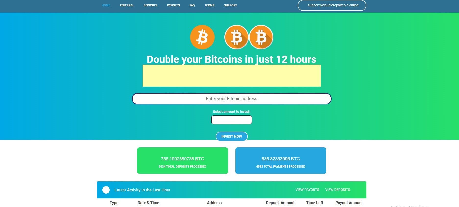 One Page Crypto Doubler